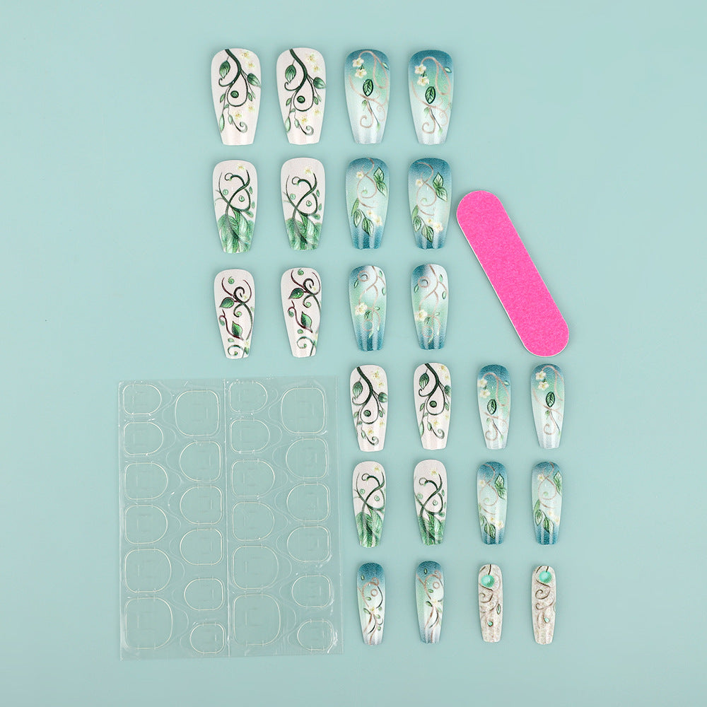 Artificial Nails Set with Floral Designs Kalsten