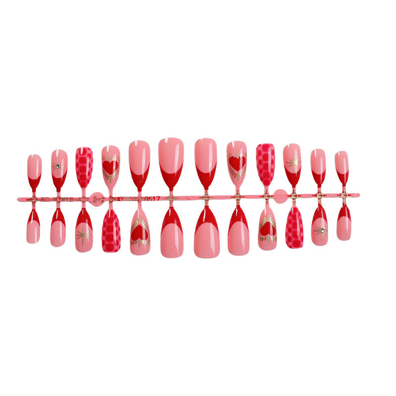 Heart-Themed Decorative Press-On Nails Kalsten