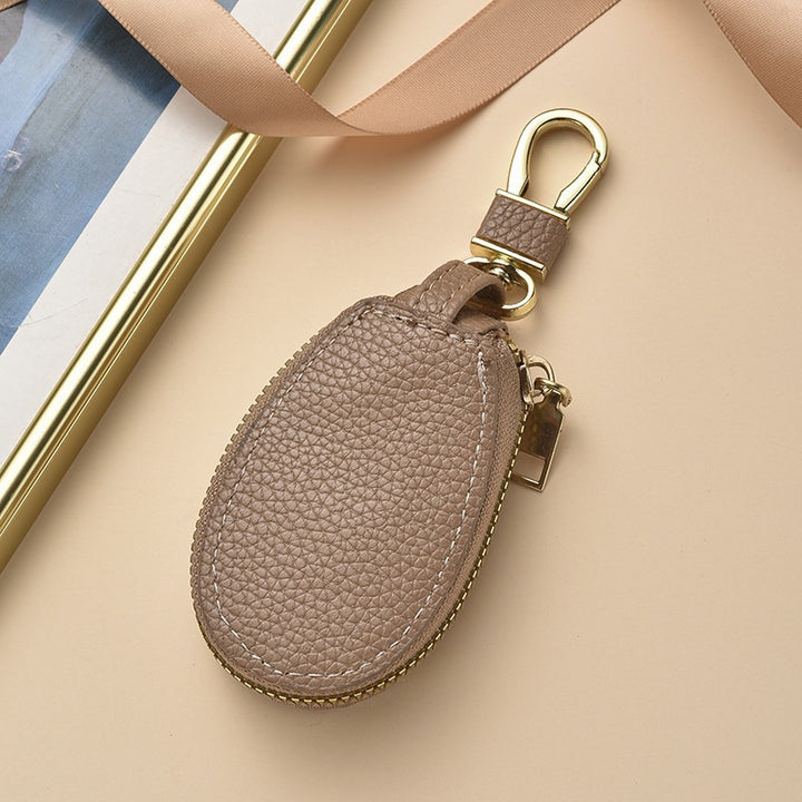 Compact Textured Leather Keychain Pouch Kalsten
