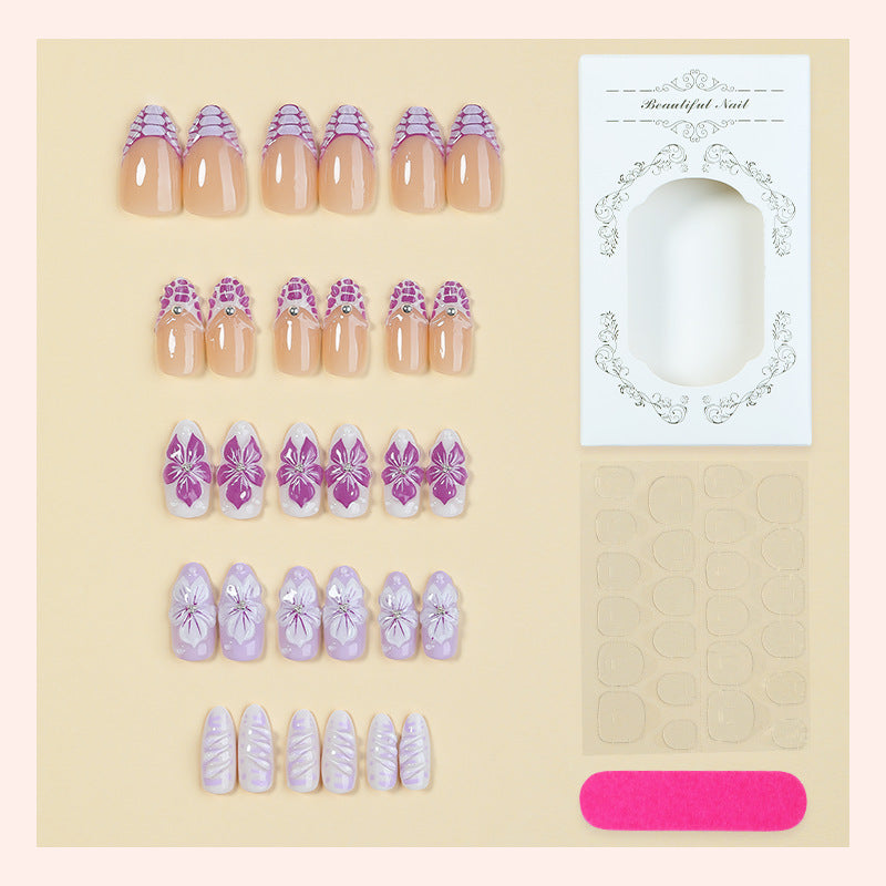Elegant Floral Design Press-On Nails Set kalsten
