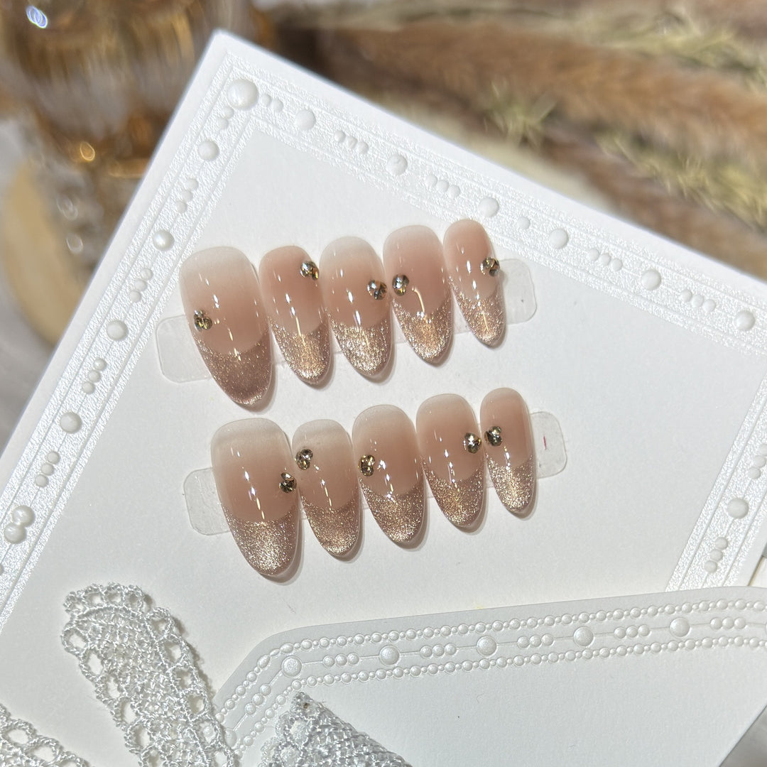 Elegant Glitter-Accent Press-On Nail Set Kalsten