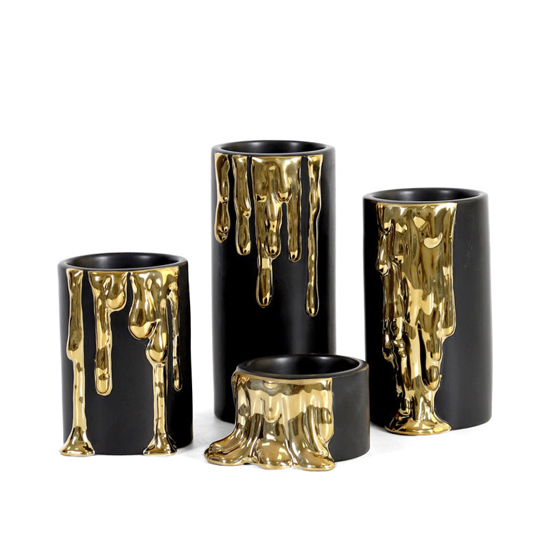 Decorative Drip Candle Holder Set