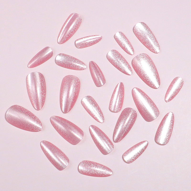 Sparkling Glittery Almond-Shaped Press-On Nails Kalsten