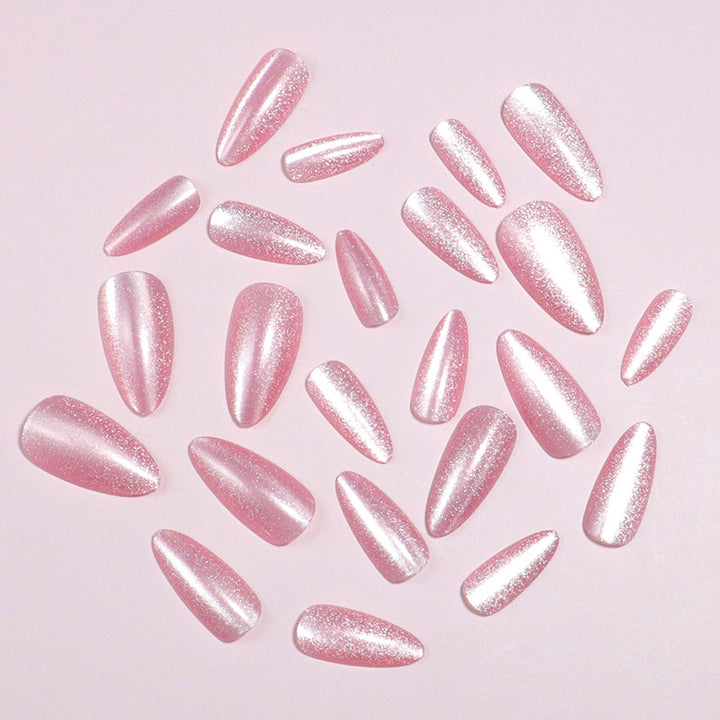 Sparkling Glittery Almond-Shaped Press-On Nails Kalsten