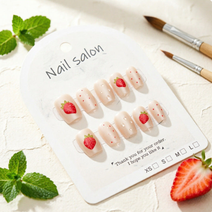 Artificial nails with strawberry design Kalsten