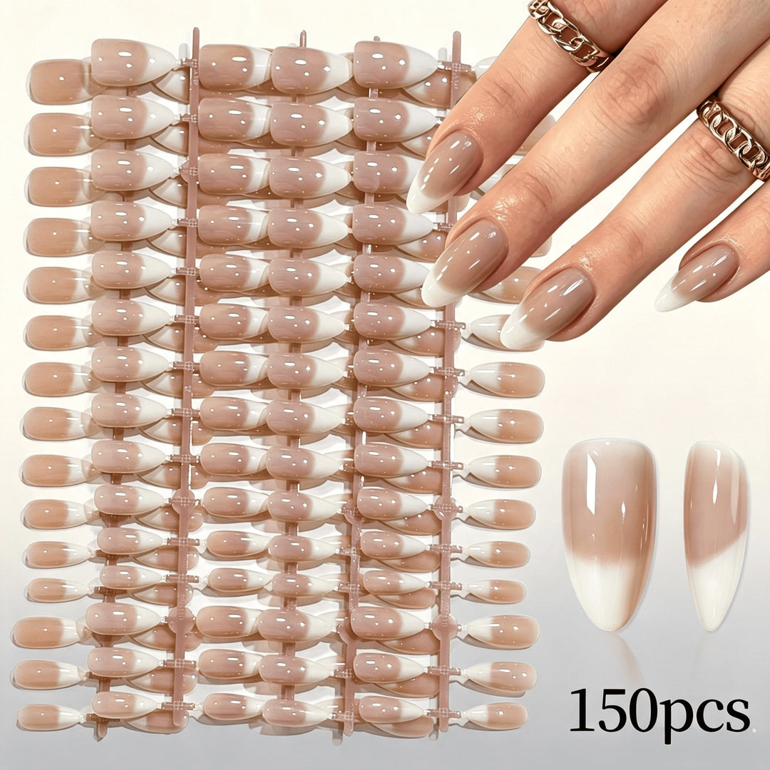 Elegant Gradient French Tip Press-On Nails Kalsten