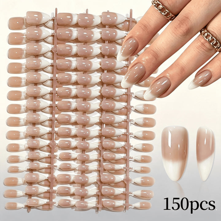 Elegant Gradient French Tip Press-On Nails Kalsten