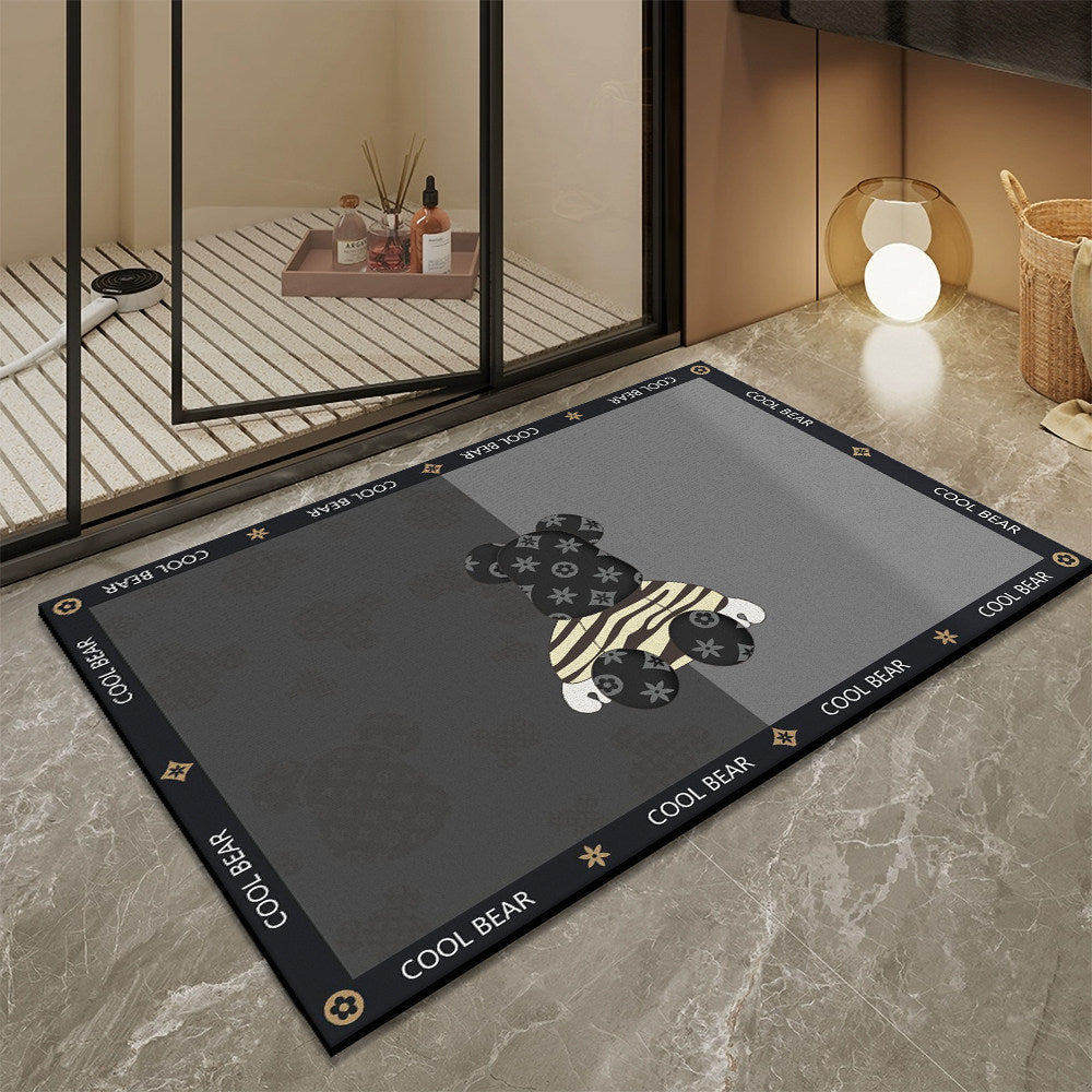 Elegant Marble-Inspired Bath Mat