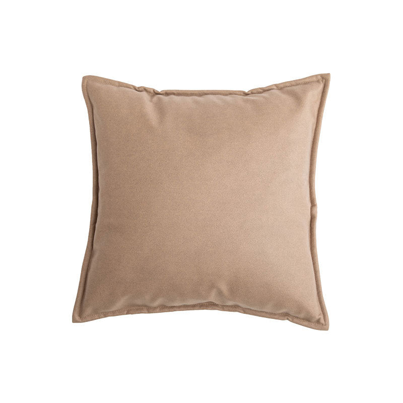 Square Piped-Edge Velvet-Look Decorative Throw Pillow with Removable Zip Cover and Plush Insert