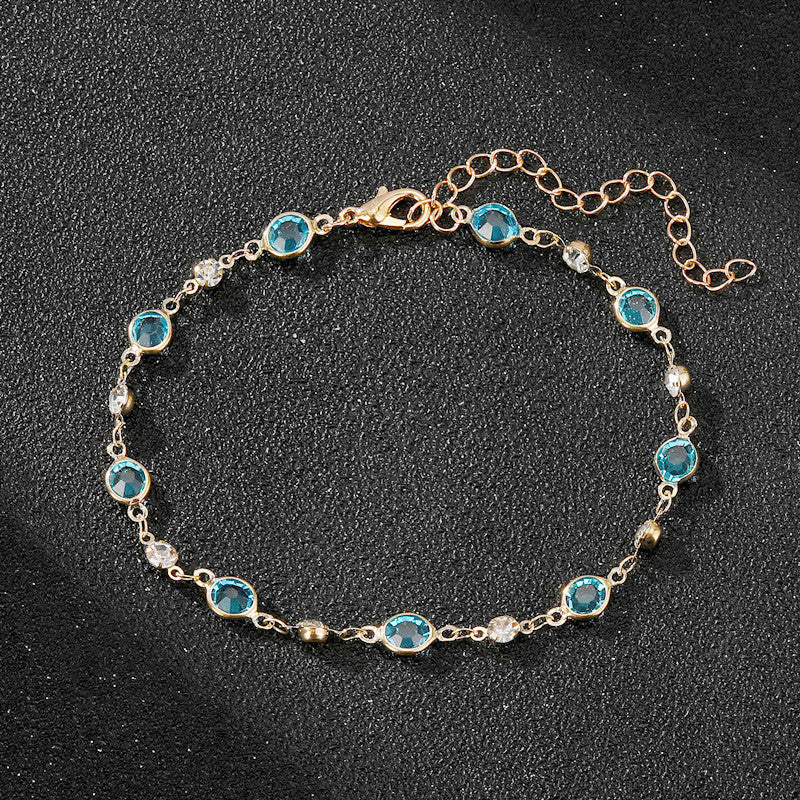 Elegant Rhinestone Chain Anklet Kalsten