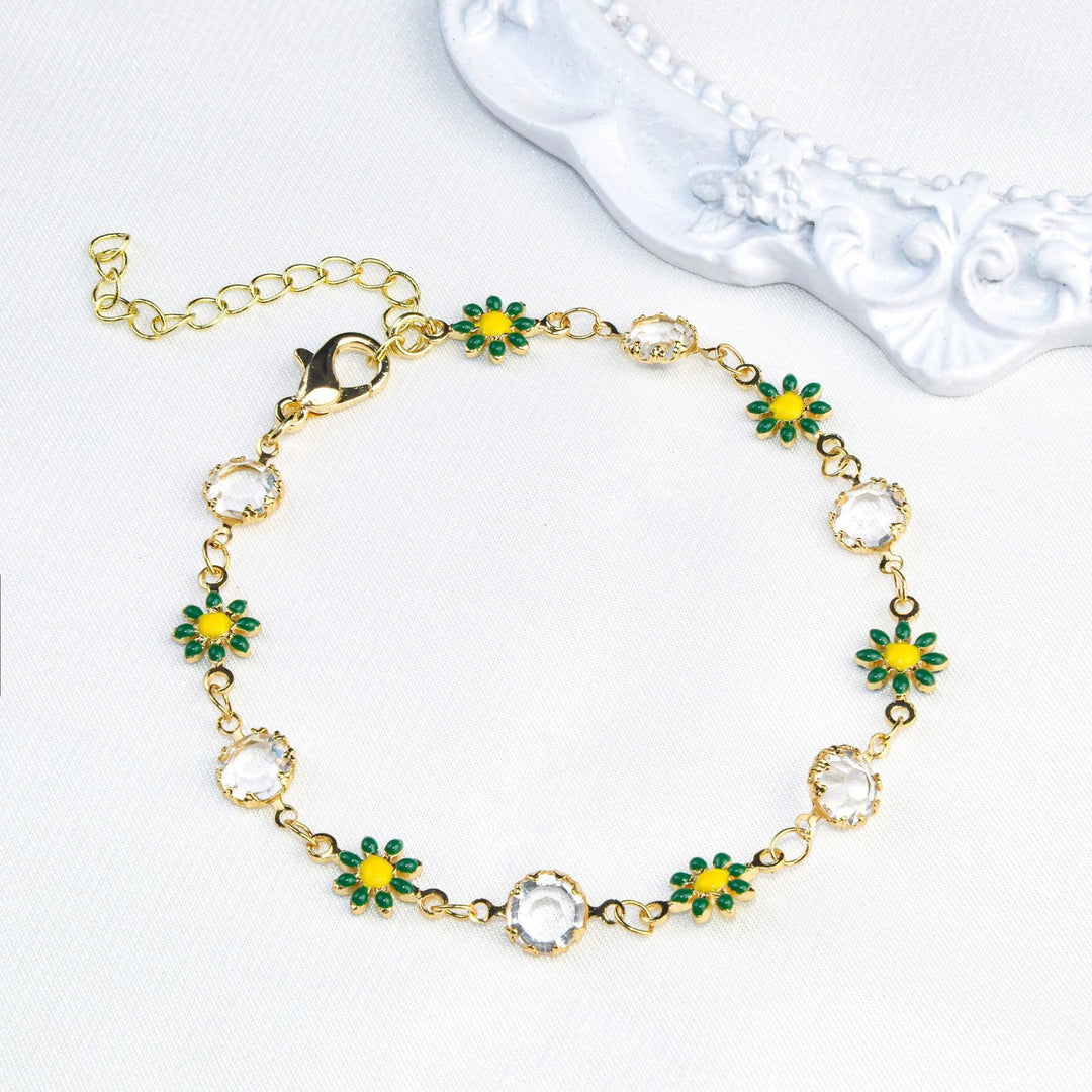 Floral Crystal Charm Bracelet Kalsten