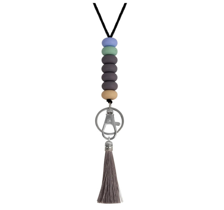 Colorful Beaded Keychain Lanyard with Tassel Kalsten