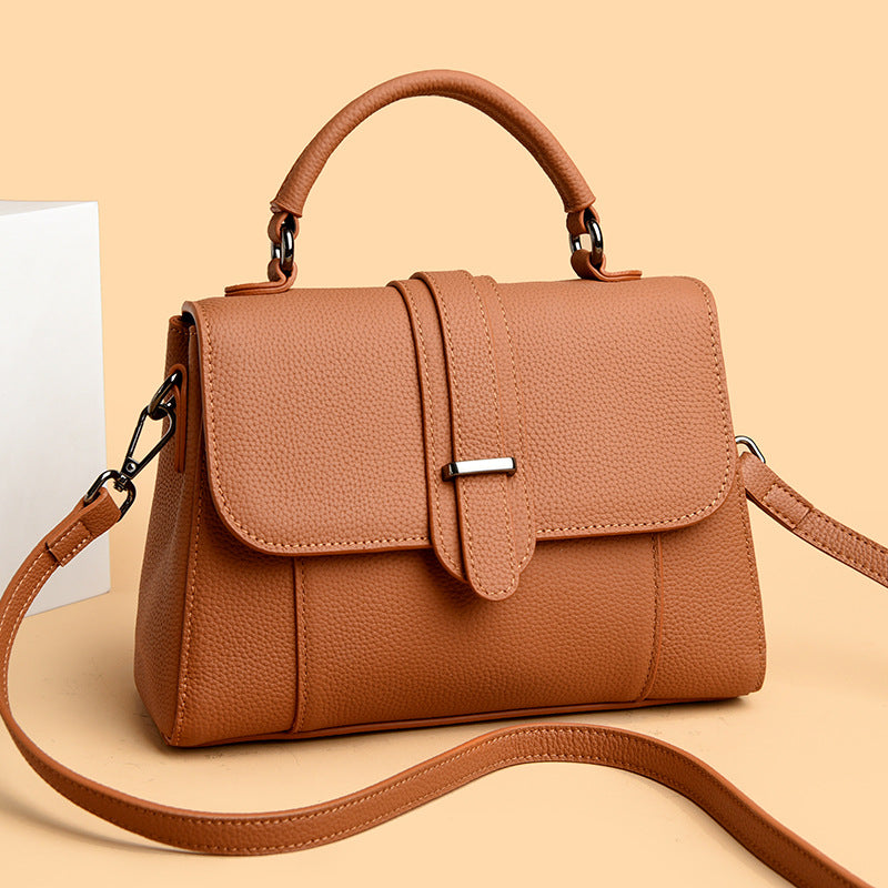 Elegant Leather Top Handle Handbag Kalsten