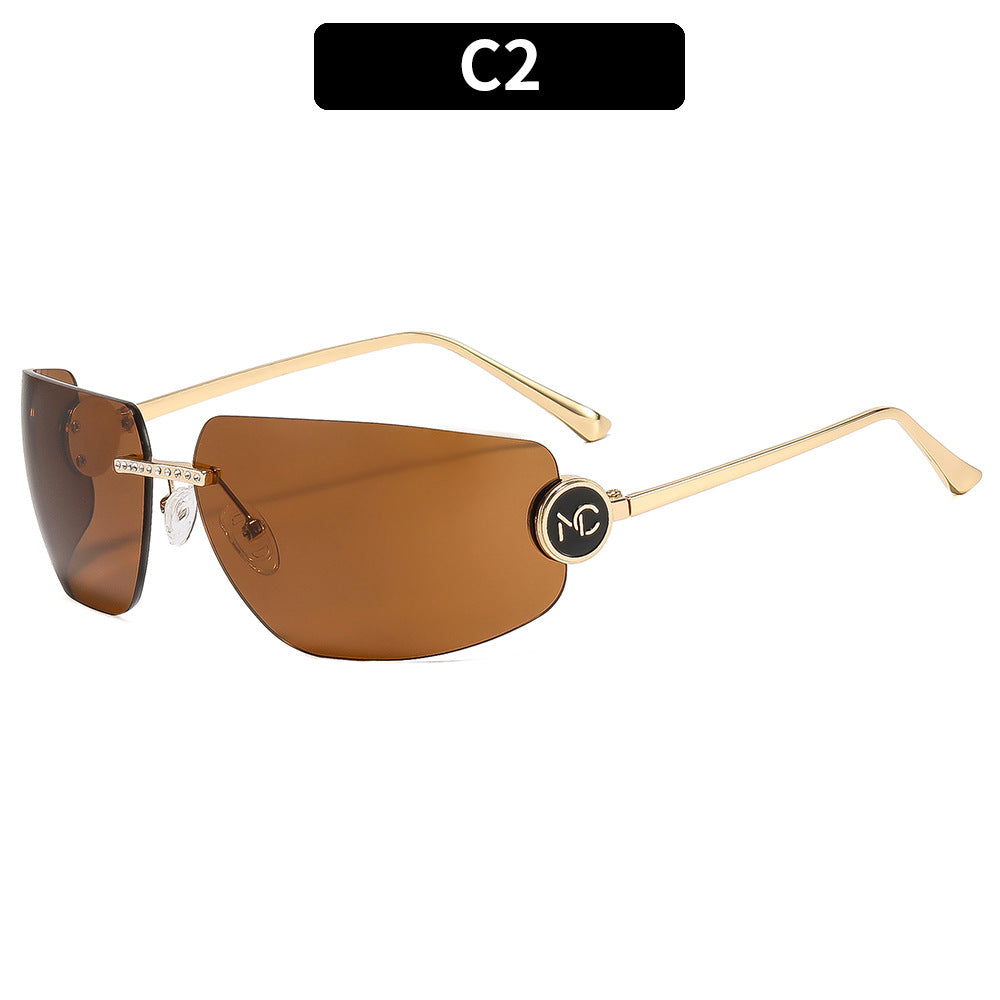 Contemporary Angular Shield Sunglasses
