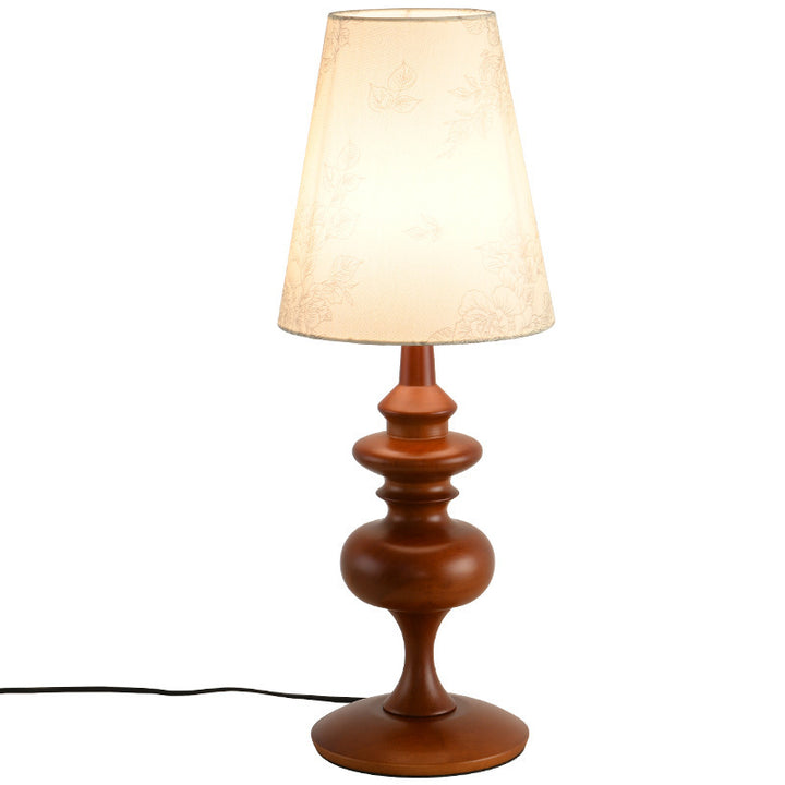 Decorative Table Lamp with Floral Fabric Shade
