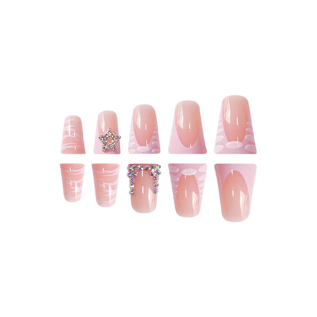 Artistic Rhinestone-Accented Press-On Nail Set Kalsten