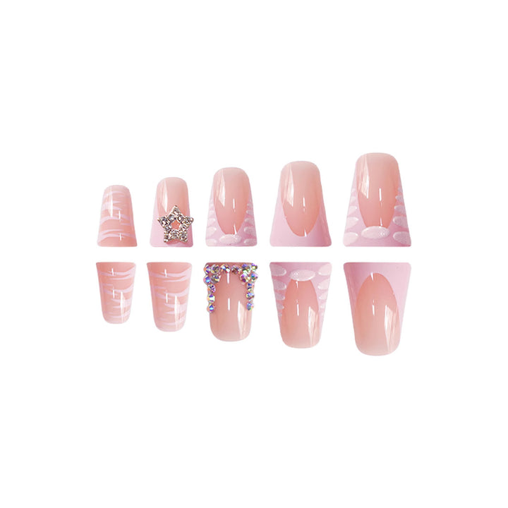 Artistic Rhinestone-Accented Press-On Nail Set Kalsten