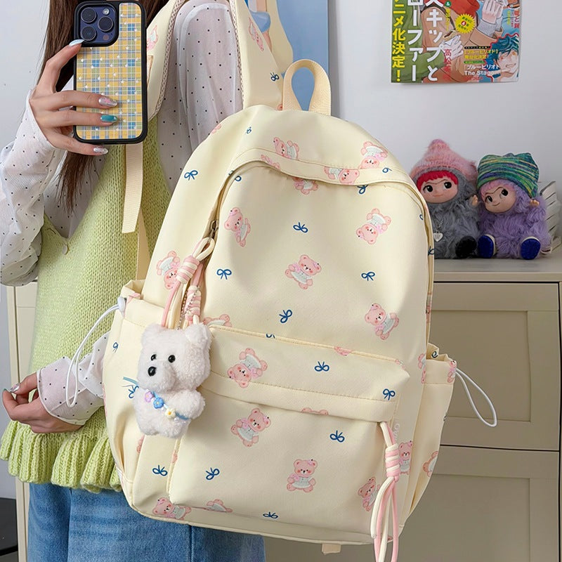 Cute Bear-Print School Backpack Kalsten