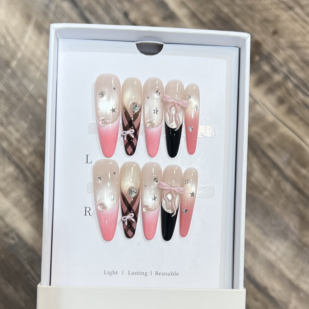 Premium Decorative Stiletto Press-On Nail Set Kalsten