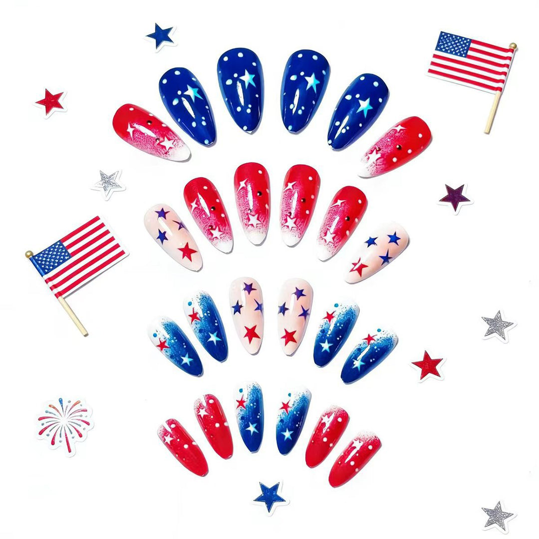 Creative artificial nails with festive star design Kalsten
