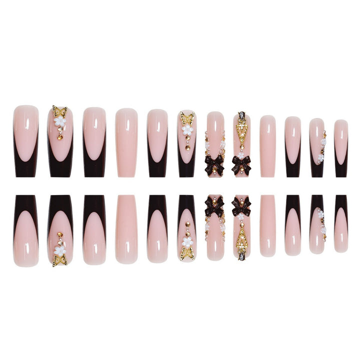 Luxurious 3D Floral Press-On Nail Art Kalsten