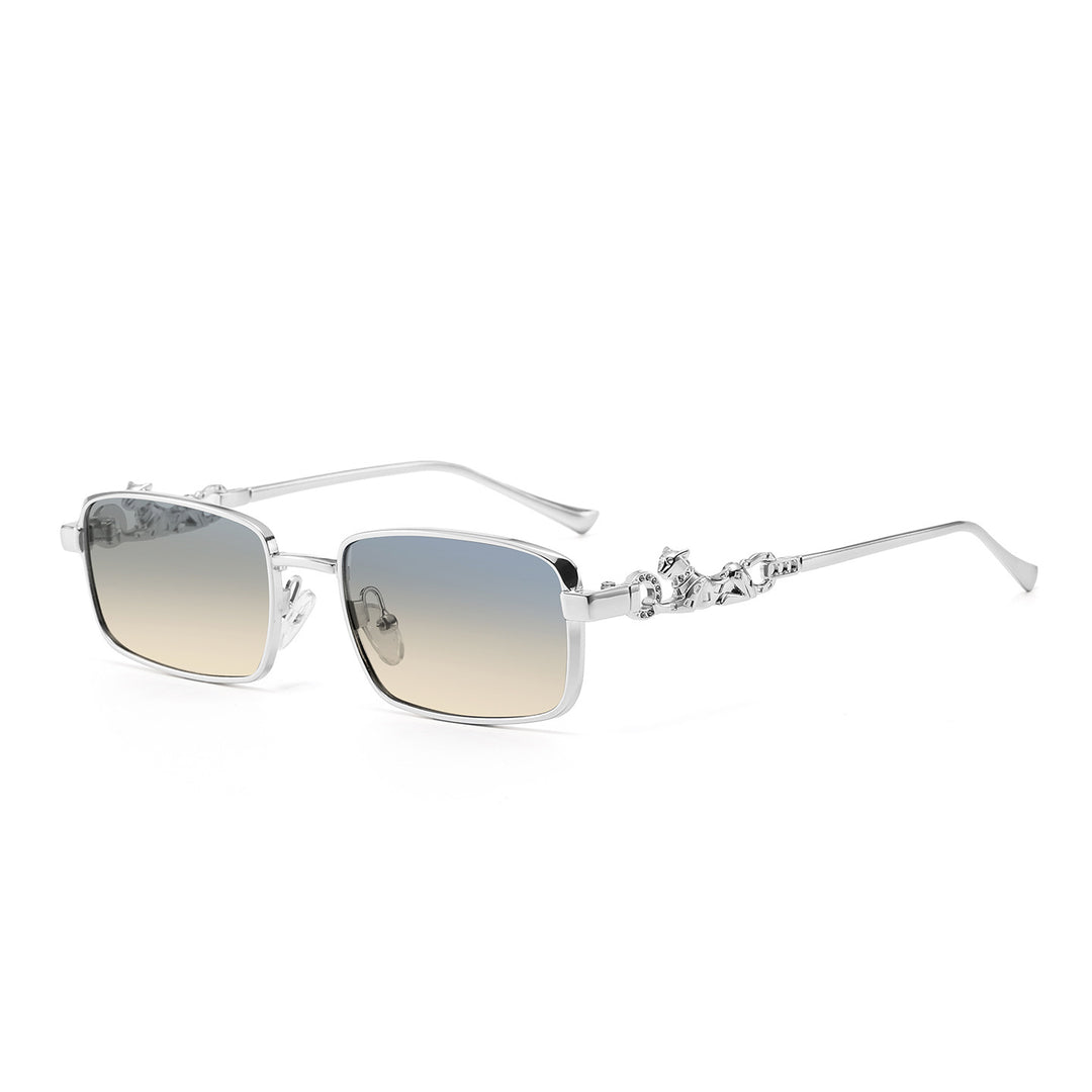 Fashion-Forward Oversized Square Sunglasses with Decorative Metallic Accents Kalsten