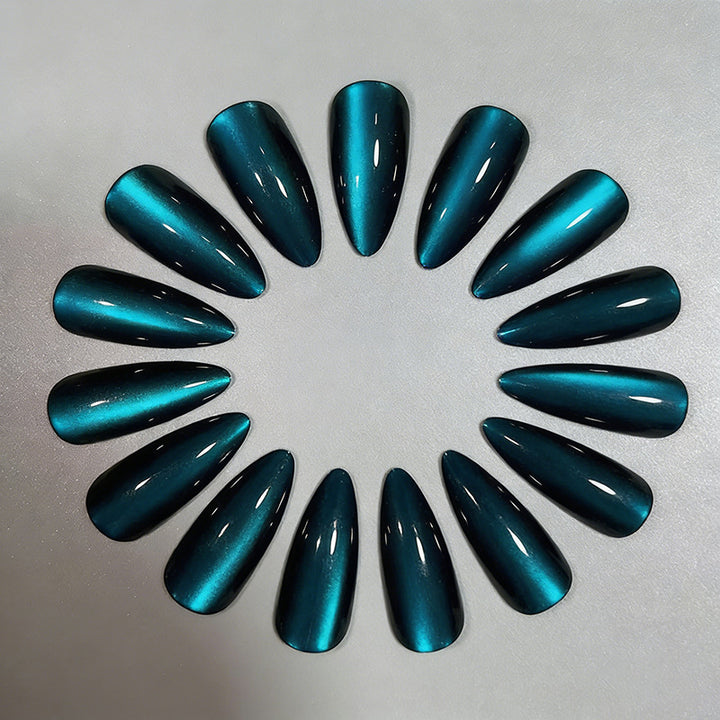 Chic Glossy Almond-Shaped Nail Extensions Kalsten