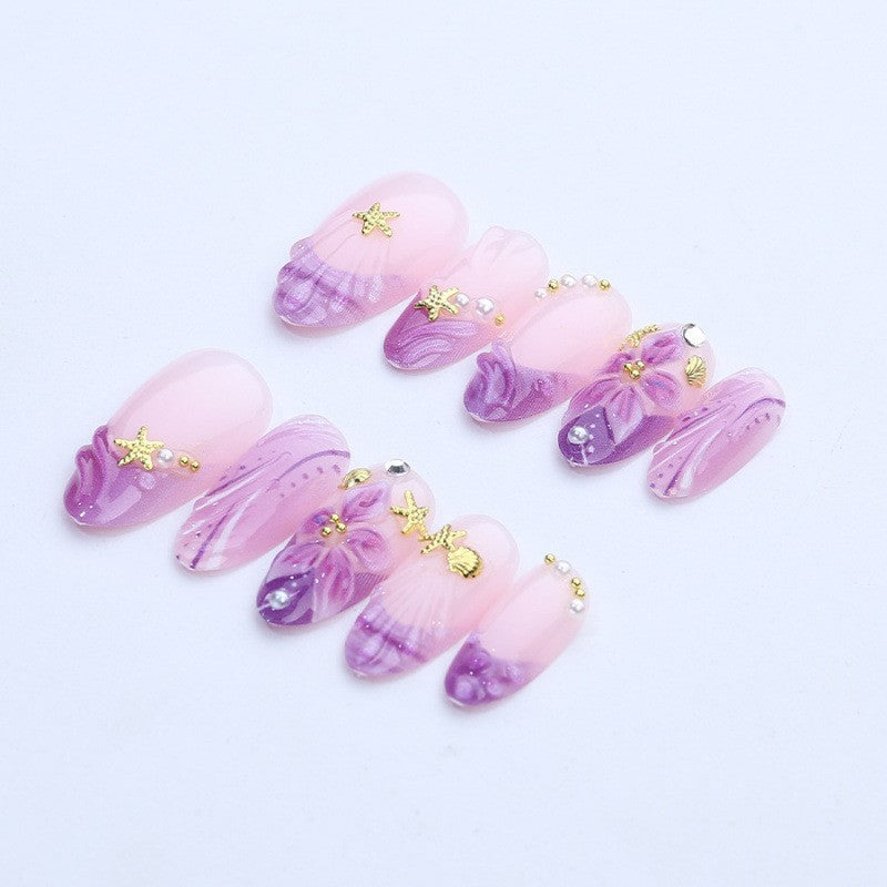 Artistic Floral Press-On Nail Set Kalsten