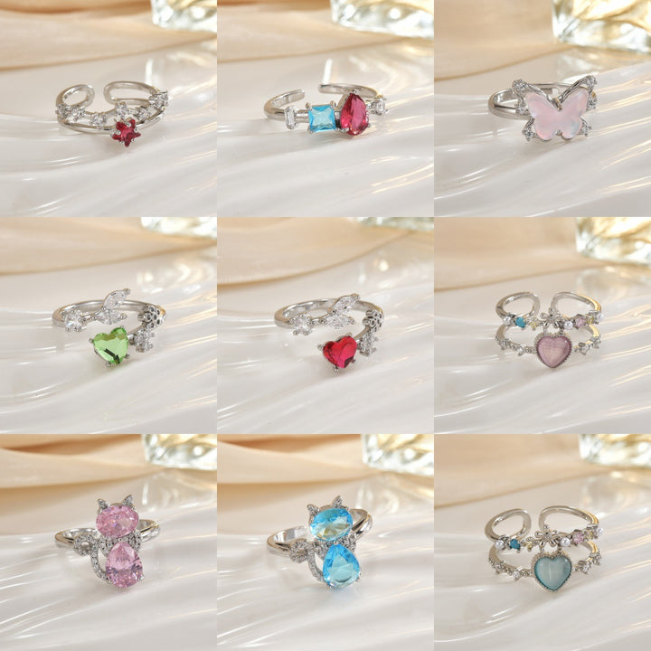 Double-Band Heart Halo Ring With Pavé Accents