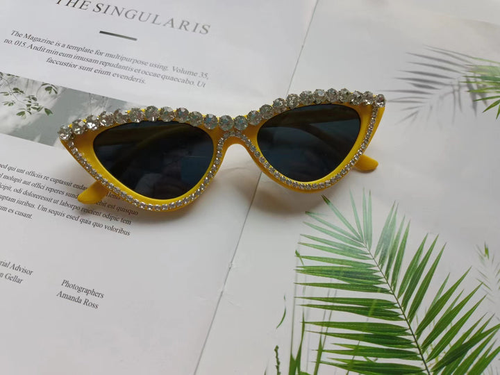 Ladies Glamorous Cat Eye Sunglasses with Rhinestone Accents Kalsten