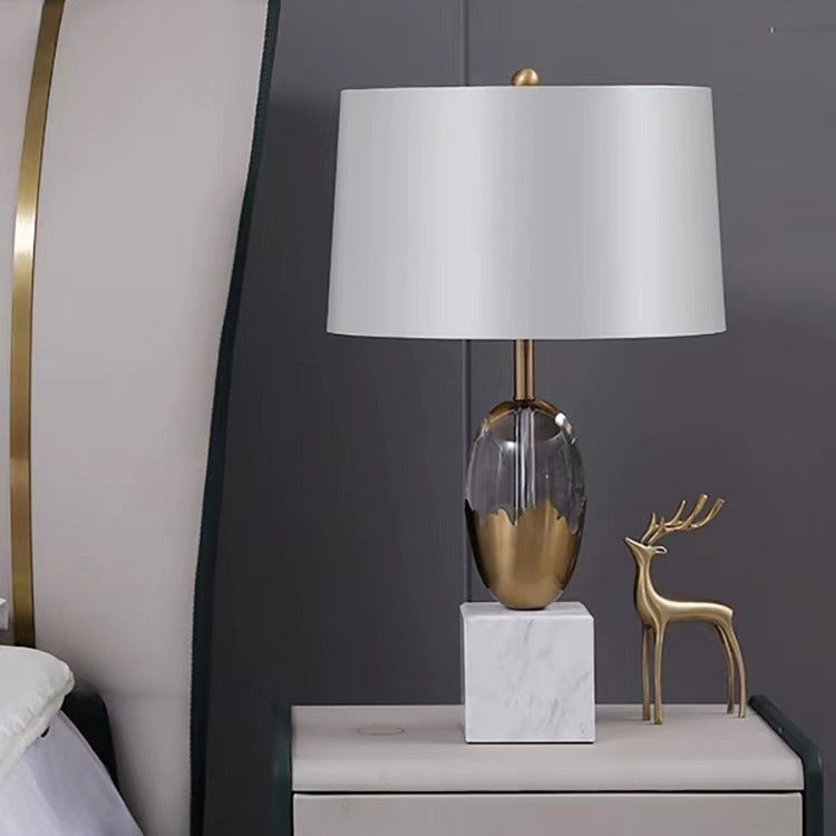 Elegant Glass and Metal Table Lamp