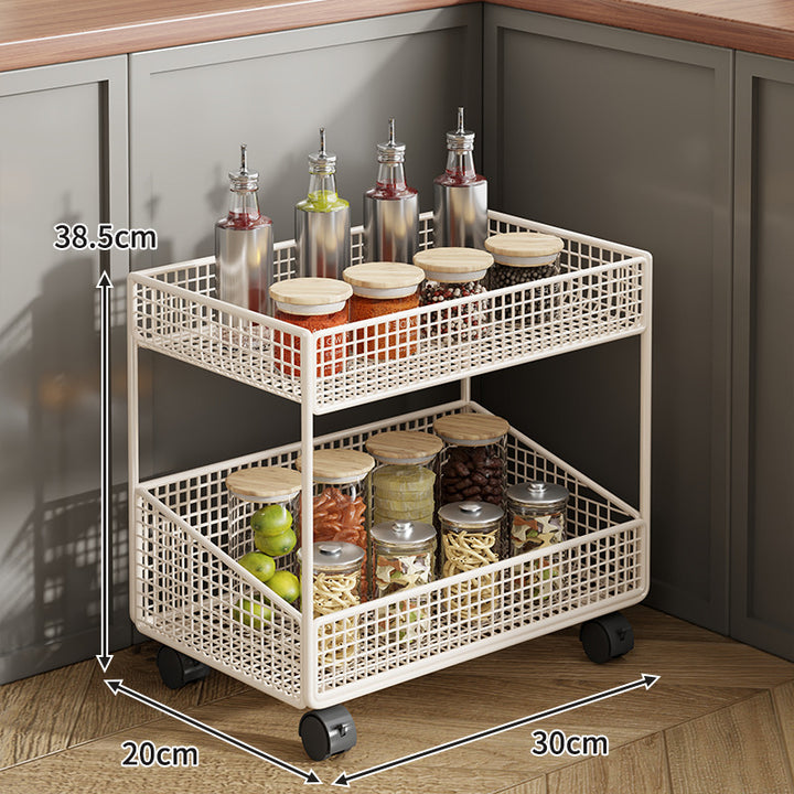 Compact Three-Tier Wire-Mesh Countertop Canister & Spice Organizer