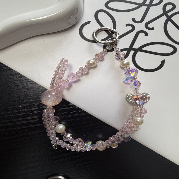 Beaded Heart Charm Keychain Kalsten
