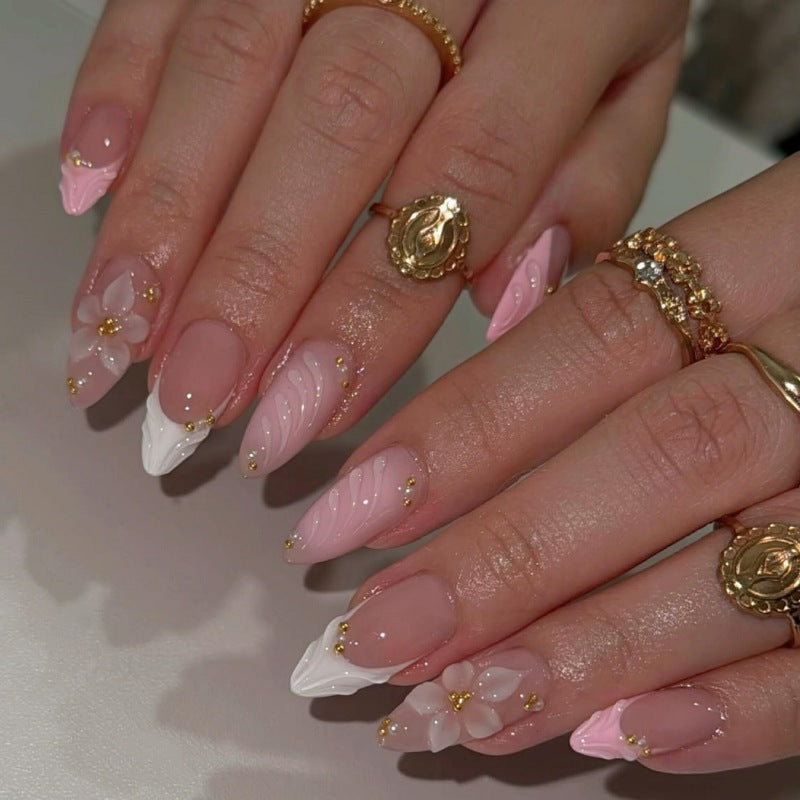 Floral Embellished Press-On Nail Set Kalsten
