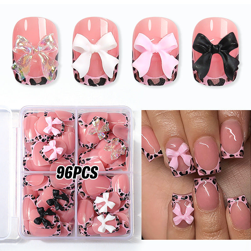 Decorative Press-On Nail Art Set with Unique Embellishments kalsten