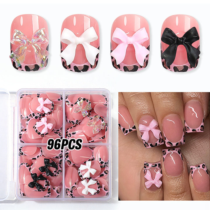 Decorative Press-On Nail Art Set with Unique Embellishments kalsten