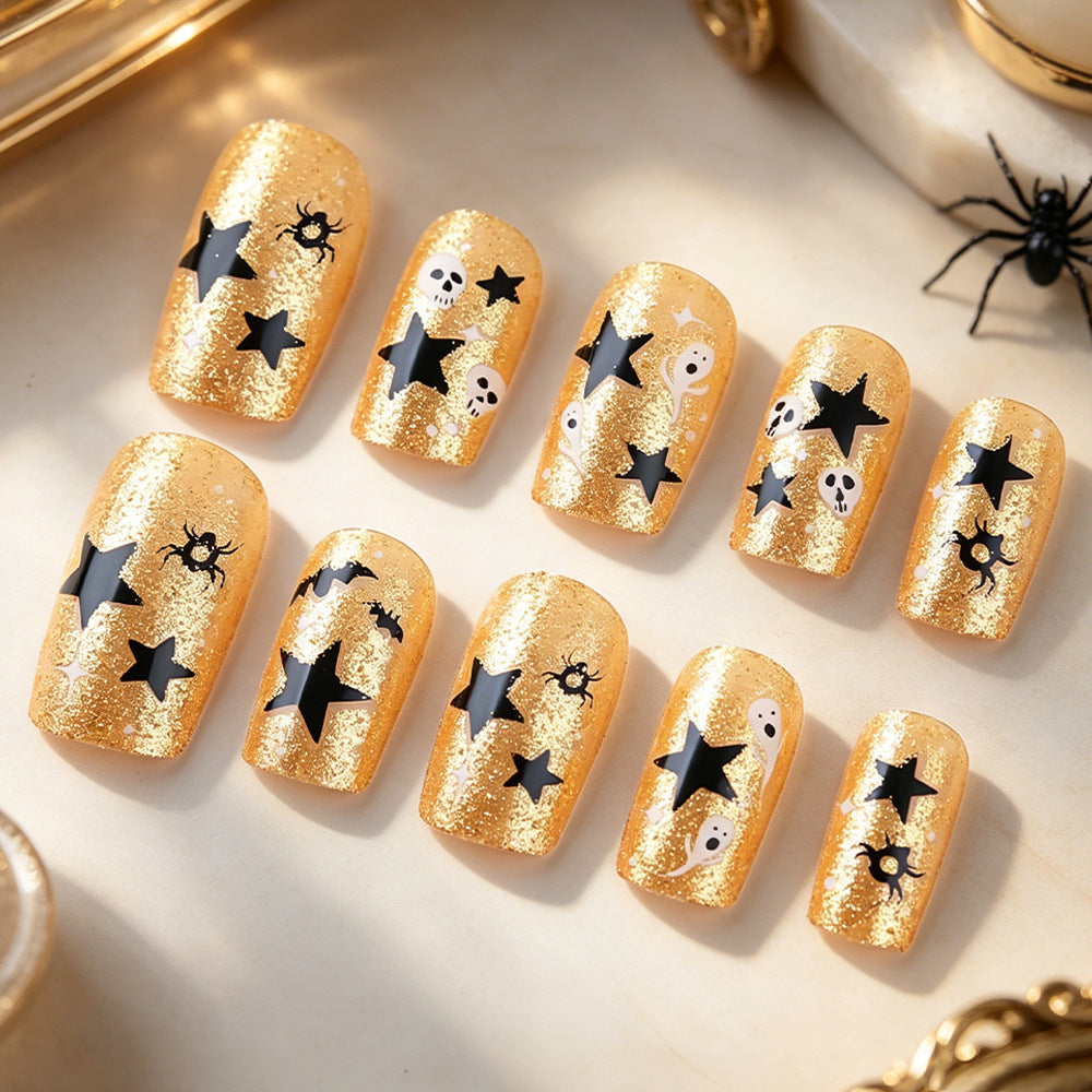 Halloween-Themed Glitter Nail Art Kalsten