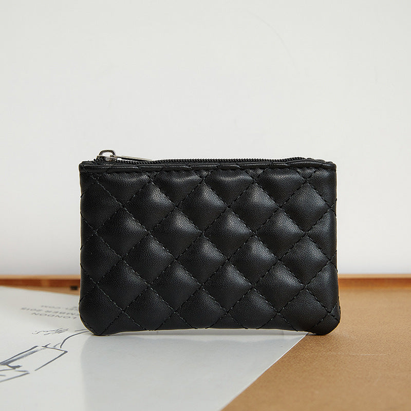 Quilted Leather Zip Pouch