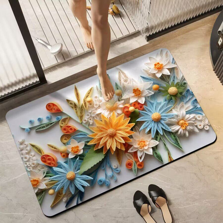 Floral-Themed Non-Slip Bath Mat Kalsten