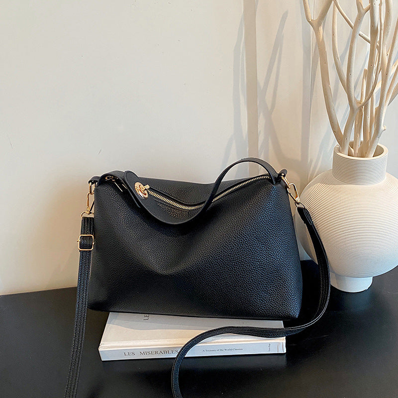Textured Leather Crossbody Bag