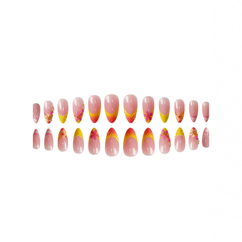 3D Floral Accent Press-On Nail Art Set Kalsten