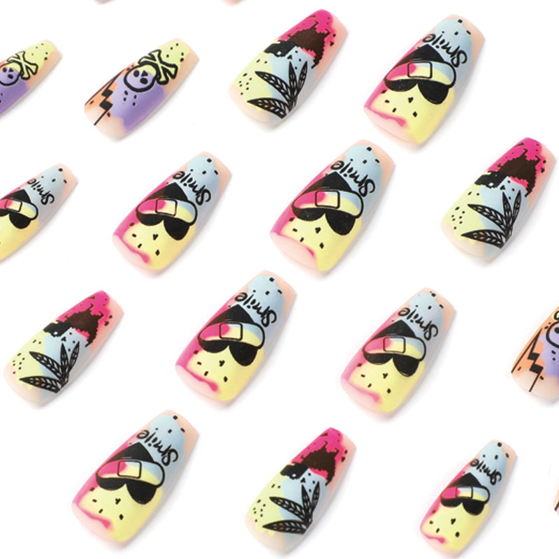 Creative artificial nails with colorful designs Kalsten