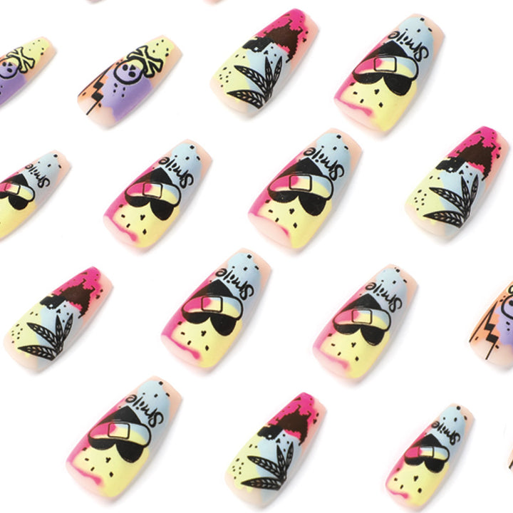 Creative artificial nails with colorful designs Kalsten