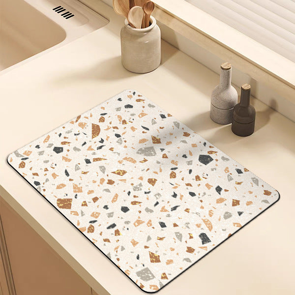Artistic Terrazzo-Pattern Kitchen Mat Kalsten