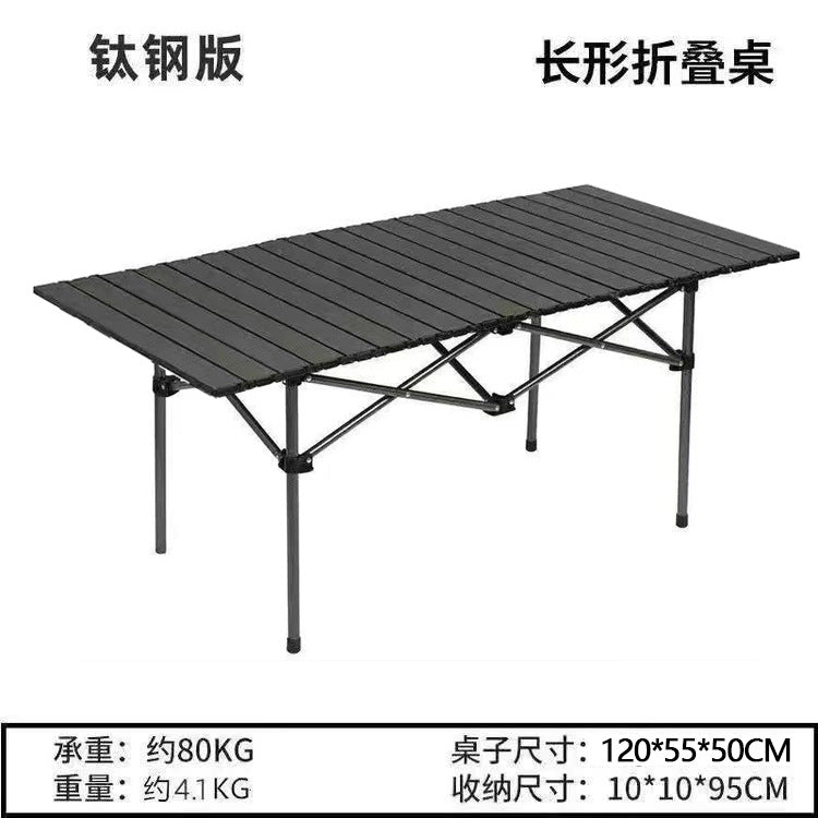 Foldable Camping Table With Stable Wooden Surface Kalsten