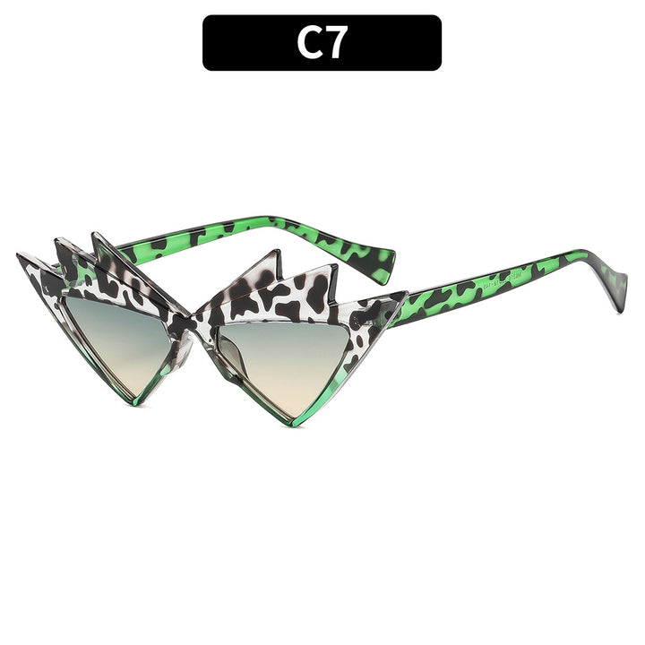 Edgy Cat-Eye Sunglasses with Unique Graphic Frame