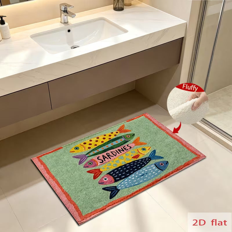 Artistic Fish-Themed Entrance Mat