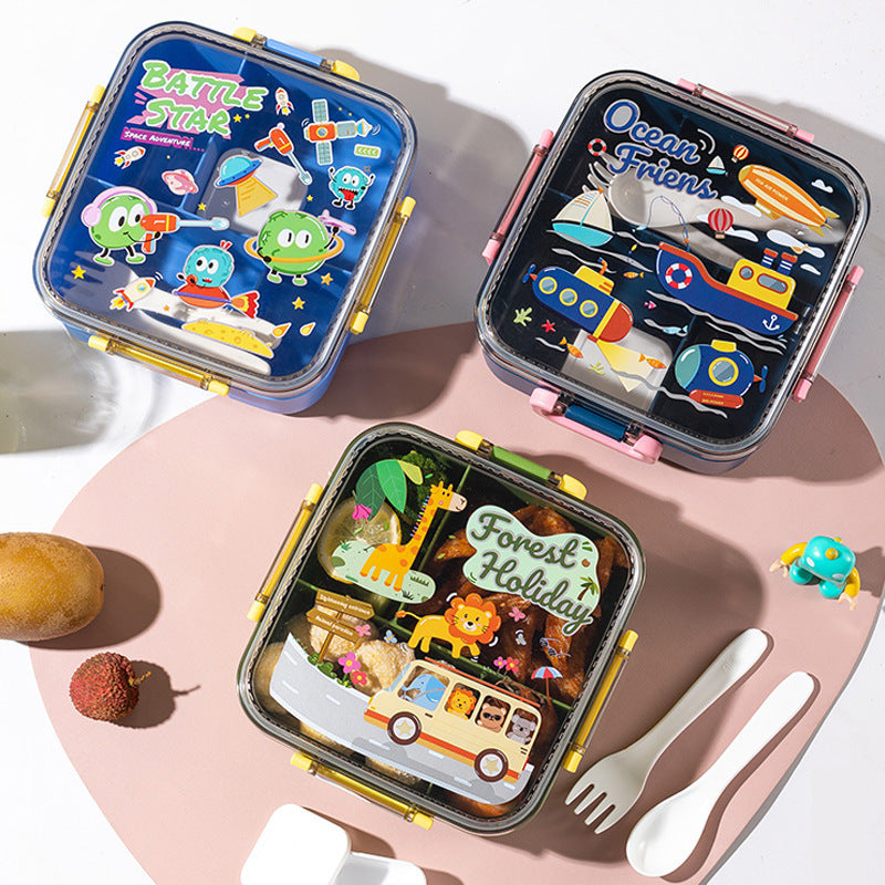 Fun-Themed Lunch Box with Multiple Compartments
