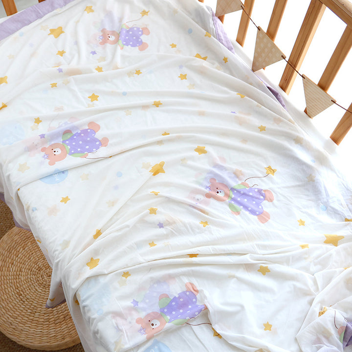 Unisex Nan cozy baby blanket made of cotton muslin with breathable filling and satin edge Kalsten