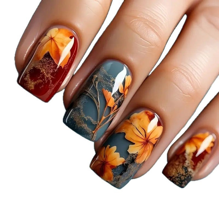 Floral Theme Acrylic Nail Art Kalsten